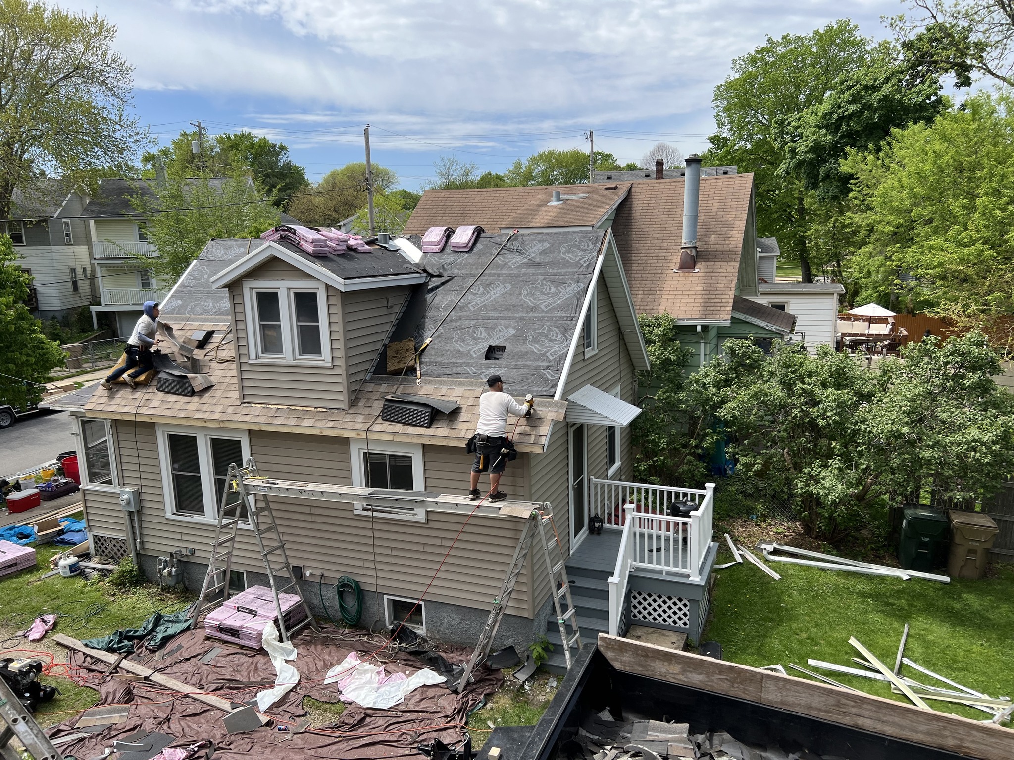 Protected gutters Close up