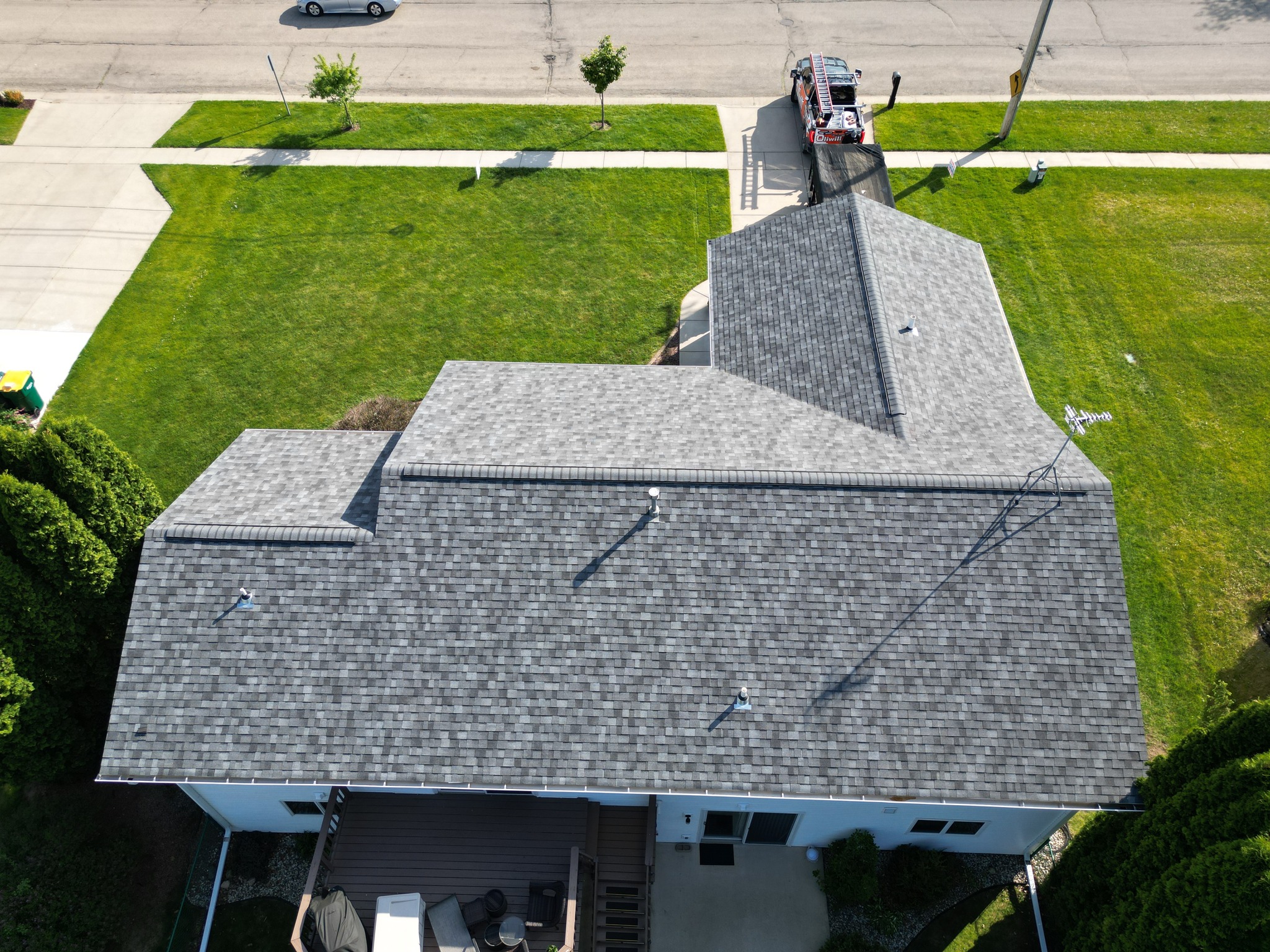 default Birds eye view of roof of house