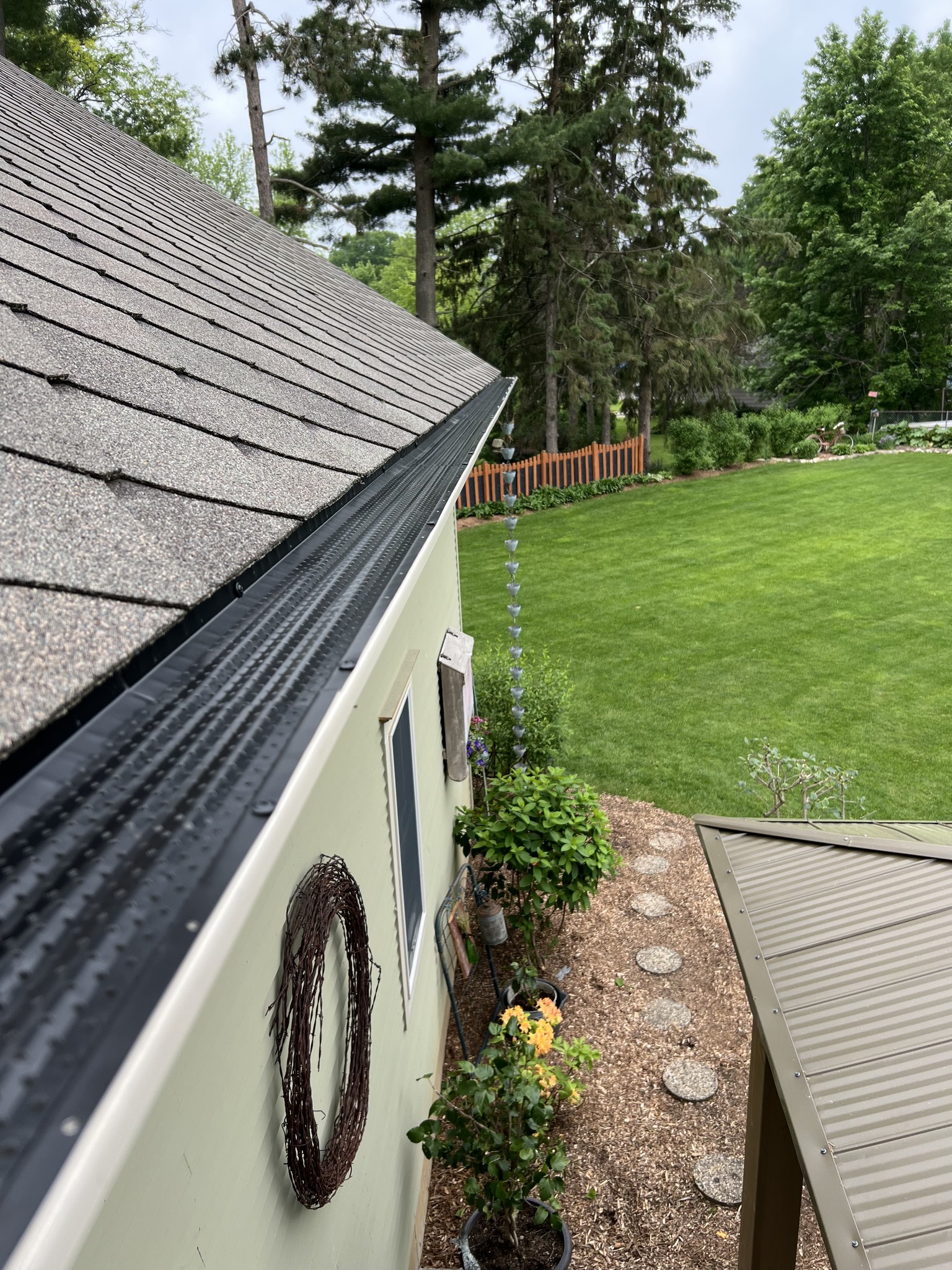 Protected gutters Close up