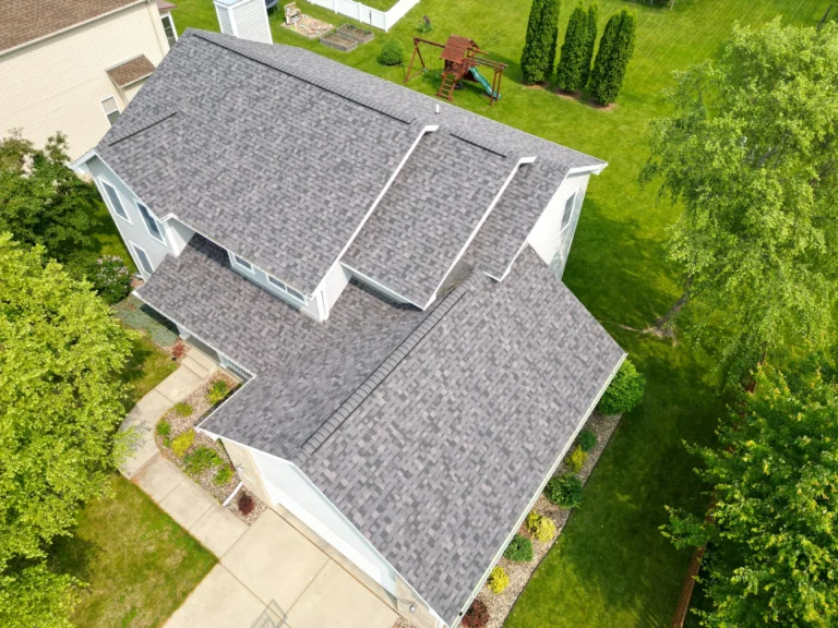 Birds eye view of roof of house