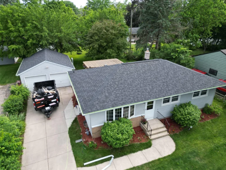 Birds eye view of roof of house