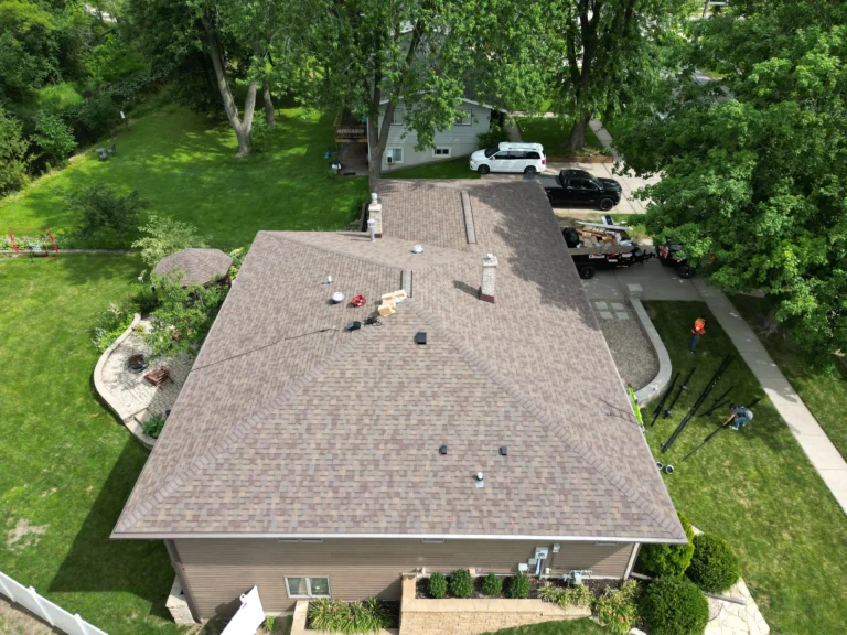 Birds eye view of roof of house