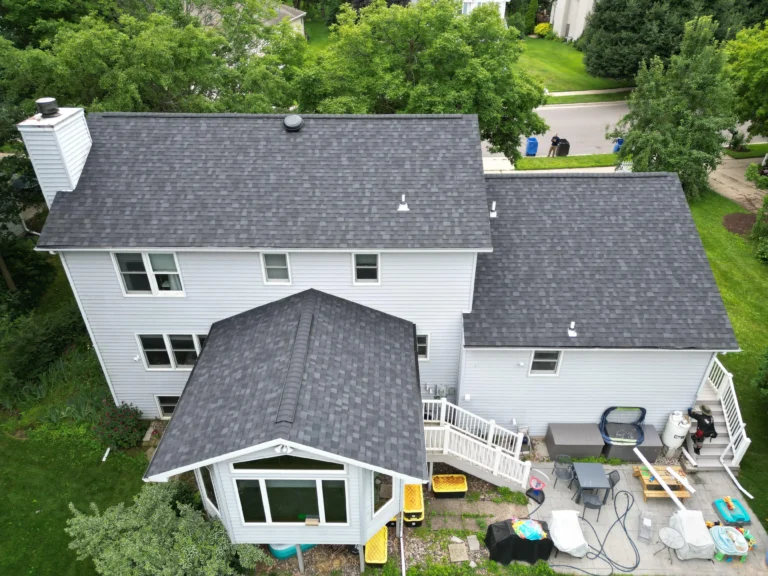 Birds eye view of roof of house