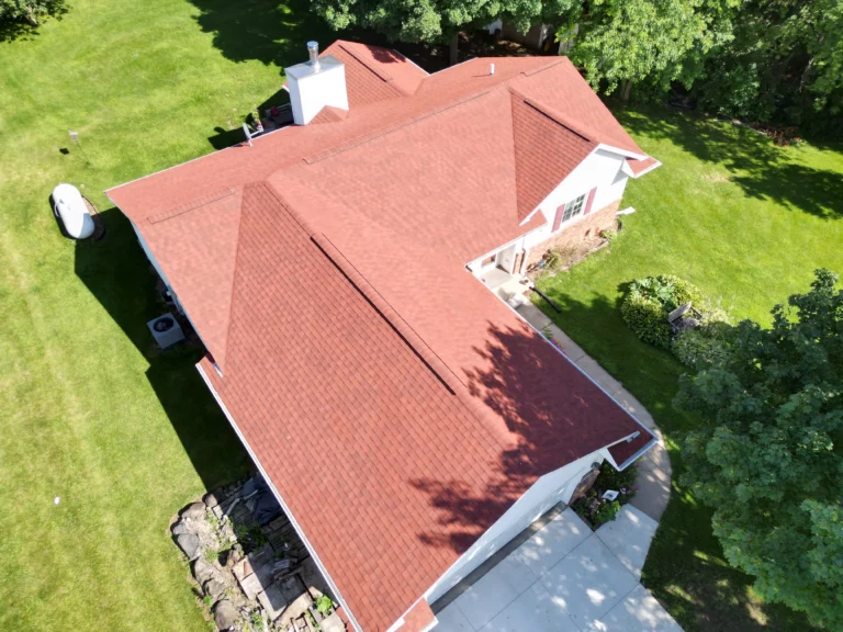 Birds eye view of roof of house